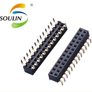 موصل أنثى نحاسي من سولين بمسافة 2.54 مم، 2*13 سن، للتثبيت على لوحة الدوائر المطبوعة، إدخال عمودي للوحة التحكم - Product Image 1