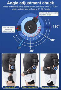 Orthèse de bras réglable ROM pour soutien post-opératoire, récupération de fracture, dispositif de rééducation articulé, attelle de coude - Product Image 4