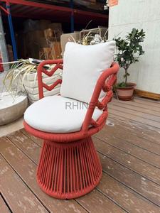 <span class=keywords><strong>Chaise</strong></span> <span class=keywords><strong>de</strong></span> jardin d'extérieur en aluminium et corde tressée, bohème et durable, pour patio, jardin et balcon - Product Image 2