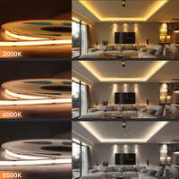 Bande LED COB 480 LED/M 3000K 4500K 6500K Monochrome 12V 24V 8mm Découpable Flexible Bande Lumineuse Uniforme Éclairage d'Escalier