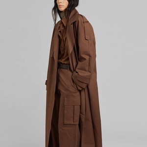 Venta directa de fábrica, gabardina con cinturón de talla grande, temperamento de otoño a la moda para mujer en abrigo largo - Product Image 3
