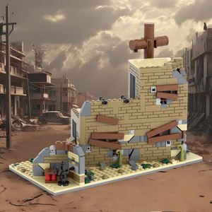 NUEVO Set de Bloques de Construcción MOC de la Segunda Guerra Mundial, Escena de Guerra Militar, <span class=keywords><strong>Casa</strong></span> Destruida, Modelo DIY, Regalo Educativo para Niños, MOC5095 - Product Image 2