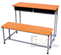 Meubles scolaires pour salle de classe, écologiques, durables, design moderne, table-banc double en bois, couleur personnalisée, fabrication ISO.