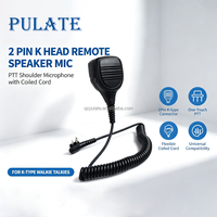 Microphone dynamique portable à 2 broches de type K avec bouton PTT pour épaule, appels clairs, compatible avec les radios bidirectionnelles de type K, micro-haut-parleur à distance