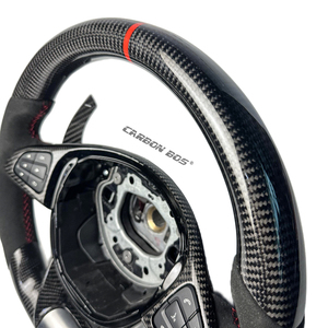 <span class=keywords><strong>Volante</strong></span> Personalizado de Fibra de Carbono y Cuero para <span class=keywords><strong>Mercedes</strong></span> Benz CLA CLS E300 W205 W204 W222 C63 GLA GLC A45 E63 S63 G63 - Product Image 4