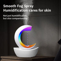 Humidificador de Aroma con Gotas de Agua Antigravedad, Altavoz Bluetooth, Reloj Digital, Difusor de Aceites Esenciales para el Hogar/Oficina