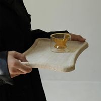Nouveauté comptoir en travertin plateau d'ornement de parfum Table basse plateau de boissons collations chambre bijoux plateau d'arôme