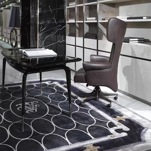 Fábrica de Muebles de Alta Calidad en Dongguan, Personalización OEM/ODM, Estilo Retro Marrón 360 Silla de Oficina Giratoria con Cuero LT-VOC-2404 - Product Image 2