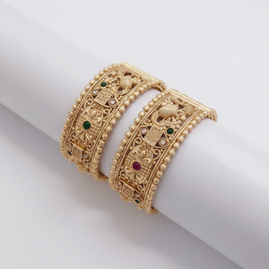 Classic Gold Plated <b>Kada</b> Bangles Set | Openable Traditional Jewellery for Women - Product Image 2