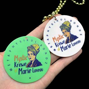 Collar personalizado de cuentas de medallón para Mardi Gras, color morado, verde y dorado, <span class=keywords><strong>2022</strong></span> - Product Image 2