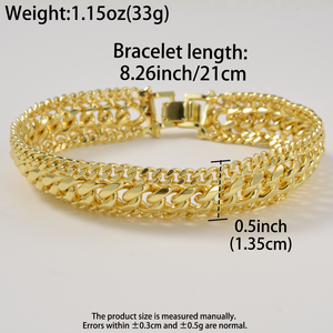Bracelet en or 18 carats de créateur Zeadear, chaîne cubaine élégante, large, lisse, résistante aux rayures, polie, raffinée et intemporelle. - Product Image 6