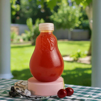 Bouteille en plastique créative de 16 oz pour thé au lait, design en forme d'ampoule avec bouchon à vis pour boissons froides et jus