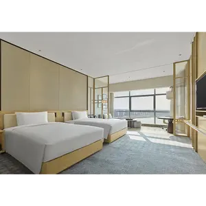 लक्जरी होटल फर्नीचर अनुकूलन डबल किंग बिस्तर 5 सितारा होटल फर्नीचर पूर्ण सेट अनुकूलन आपूर्तिकर्ता