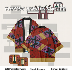 Manteaux Yukata Happi pour hommes adultes à manches courtes, personnalisés, de qualité supérieure, en polyester, style kimono japonais - Product Image 2