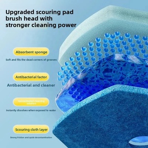 Soporte <span class=keywords><strong>de</strong></span> pared para escobilla <span class=keywords><strong>de</strong></span> inodoro <span class=keywords><strong>de</strong></span> mano, superventas, con cabezal <span class=keywords><strong>de</strong></span> esponja <span class=keywords><strong>de</strong></span> plástico desechable y cerdas <span class=keywords><strong>de</strong></span> nailon, portátil, para limpieza, 0.5kg - Product Image 3