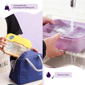 กล่องใส่อาหารพลาสติกแบบพกพา <span class=keywords><strong>2</strong></span> ช่อง วางตั้งได้ ใช้กับไมโครเวฟได้ อเนกประสงค์ สำหรับกล่องข้าวเด็ก ลดราคาพิเศษ - Product Image 6