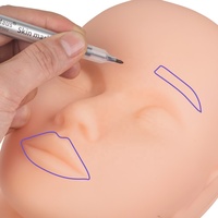 Stylo marqueur chirurgical stérile HUA en gros, étanche, pour tatouage, tableau blanc, règle de mesure, stylo de positionnement double face, 12 couleurs