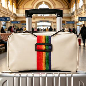 Travel Bag Elastic Buckle Straps Solid Color Polyester Spring 2025 Accessories - Product Image 1