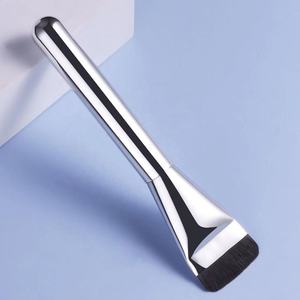 Kuas rias mengkilapkan krim cair logo Anda kuas <span class=keywords><strong>foundation</strong></span> atas datar satu garis alat kontur blender masker tipis - Product Image 5