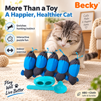 Bol Distributeur de Nourriture Durable pour Chat avec Fonction d'Alimentation Lente et Jouet Interactif – Gamelle en Plastique pour Animaux de Compagnie