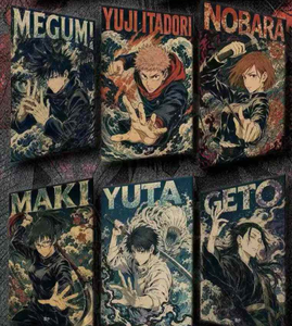 Nouvelle collection de cartes d'art JJK, cartes en papier acrylique coloré <span class=keywords><strong>Jujutsu</strong></span> <span class=keywords><strong>Kaisen</strong></span>, cartes à jouer Zenin Maki Itadori Yuji, cadeaux pour les amateurs - Product Image 4