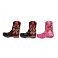 Boîte en métal en forme de botte de cowboy, personnalisée, imprimée, pour emballage de mini bonbons et cadeaux, thème western