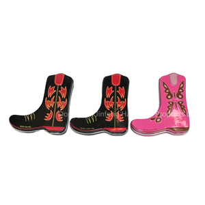 Cowboy Boot Shaped Tin <b>Box</b> Custom Printed Western Novelty Metal Tin Can for Mini Candy <b>Sweets</b> Gift Packaging - Product Image 5