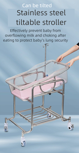 Nouveau chariot de Transport de meubles d'hôpital naturel avec berceau en acier inoxydable berceau bébé berceau chariot de lit pour les soins du nouveau-né - Product Image 5