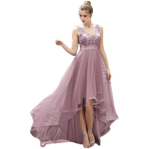 S1902R nouvelle <span class=keywords><strong>grande</strong></span> <span class=keywords><strong>taille</strong></span> V profond paillettes court avant et long dos maille réunion annuelle demoiselles <span class=keywords><strong>d</strong></span>'<span class=keywords><strong>honneur</strong></span> danse <span class=keywords><strong>robe</strong></span> de soirée - Product Image 5