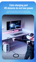 Câble USB C de 5 m avec amplification du signal pour Oculus Rift/Quest/Quest 2 VR/Link/Valve Index VR, Xbox One, imprimantes