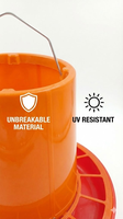 Nouvelle mangeoire à poulet en PP avec poignée en métal, bac d'alimentation manuel pour élevage de poulets de chair, longue durée de vie, garantie de 6 mois
