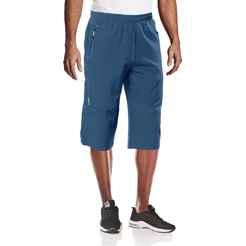 Pantalones largos 3/4 para hombre, pantalones cortos Capri
