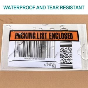 Custom <b>Logo</b> Clear Plastic Side Loading Blank Envelope Pouches for Packing List, Adhesive Shipping Label Sleeve - Product Image 5