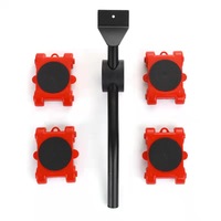 Lot de 5 chariots de déménagement de meubles à quatre roues, glissières en plastique et caoutchouc, outil de levage OEM/ODM, capacité de charge 300 kg