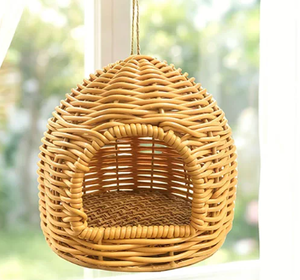 Nido de Pájaro Tejido de Mimbre Tipo Yurt, Universal para Cuatro Estaciones, Bolsa de Descanso Colgante, Suministros para Jaulas de Pájaros, Decoración para Pájaros - Product Image 6