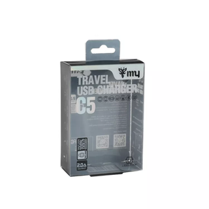 Emballage de produit électronique en plastique transparent imprimé en blanc personnalisé boîte suspendue pliable pour l'électronique grand public et les appareils photo - Product Image 1