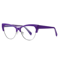Visualmate personnalisé luxe fait à la main TR90 métal oeil de chat lunettes Vogue optique lunettes montures de lunettes à bas prix