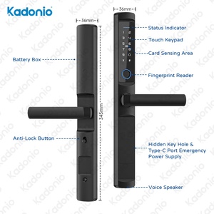 Kadonio IP66 không thấm nước ngoài trời nhôm trượt Khóa cửa kỹ thuật số mật khẩu tuya <span class=keywords><strong>wifi</strong></span> thông minh khóa - Product Image 5