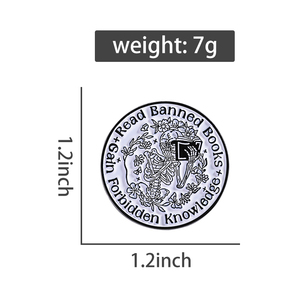 Bộ xương đọc sách bị cấm men Pin Punk Gothic sọ Quote Trâm đồ trang sức quà tặng cho những người yêu thích cuốn sách bán buôn - Product Image 6