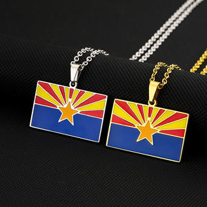 Collar de cadena de acero inoxidable esmaltado Arizona Texas <span class=keywords><strong>Alabama</strong></span> Colorado <span class=keywords><strong>State</strong></span> colgante joyería no se decolora collares - Product Image 1