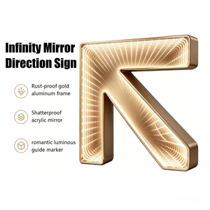 Wholesale Aluminum Frame LED Makeup <b>Mirror</b> ROHS Certified Portable Wedding or Party Venue Navigation Signage - Product Image 2