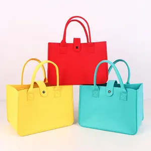 Large Felt Shopping Bags Multifunction Tote Bag For Grocery Reusable Gift Bag With Handle Toy Sundries Storage Organizer