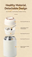 Nouvelle cocotte thermique portable en acier inoxydable, pot alimentaire à longue isolation, grande capacité, pour le déjeuner en extérieur/Minimaliste