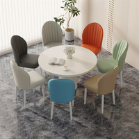 Chaise de maquillage fabriquée en Chine, chaises de salle à manger en cuir gris design rétro de café, luxe moderne