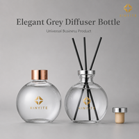 Vase diffuseur sphérique en verre de 250 ml en gros pour la maison et l'hôtel, bouteille en verre d'aromathérapie, logo et couleur personnalisables disponibles