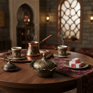 Ottoman Designed Copper Colored Covered Tea Coffee Sugar Turkish Delight <b>Pot</b> - Product Image 3