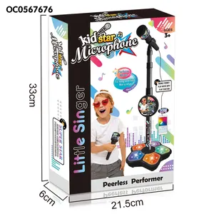 Musical Instrument Kids Karaoke Electronic Toys Games Microphone With Stand For Children