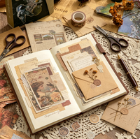 Kit de fournitures pour scrapbooking vintage, papier décoratif esthétique, papier artisanal enduit, personnalisable, recyclable