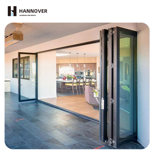 Hannover thiết kế mới Bifold cửa nhôm gấp Patio không thấm nước cách âm đôi kính gấp cửa cho cửa sổ và cửa ra vào - Product Image 1