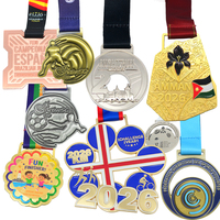 Medallas Deportivas con Logotipo Personalizado y Cintas, Trofeos y Medallas de Estilo Moderno con Acabado Antiguo